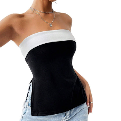 Damen Trägertop Figurbetonend Silhouette Kontrastdesign Norvielle