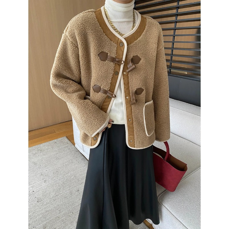 Damen Fleecejacke Kuschelig Dekorative Knöpfe Elegant Norvielle