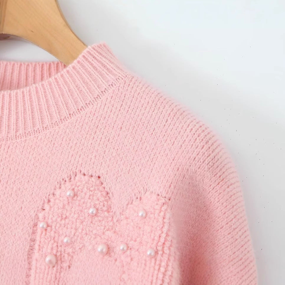 Damen Strickpullover Herzmotiv Weich Norvielle
