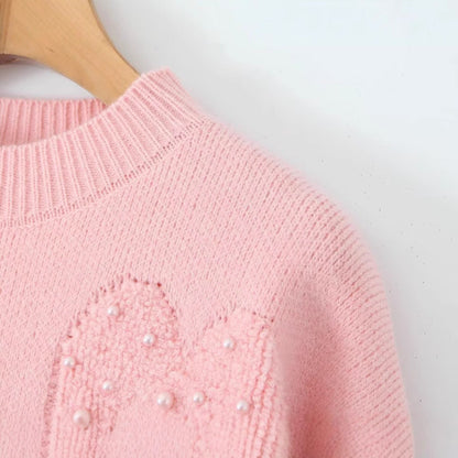 Damen Strickpullover Herzmotiv Weich Norvielle
