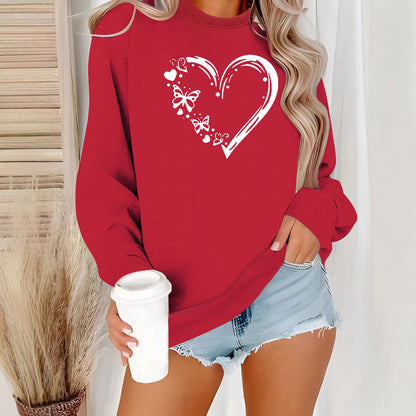 Damen Sweatshirt Herz Schmetterling Design Norvielle - Norvielle