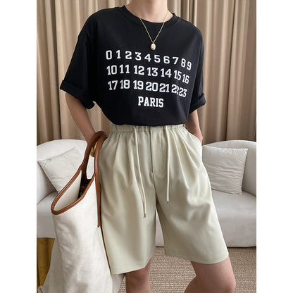 Damen T-Shirt Rundhalsausschnitt Baumwolle