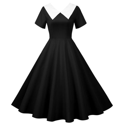 Damen Swingkleid Eleganter Kragen Schwingender Rock Norvielle