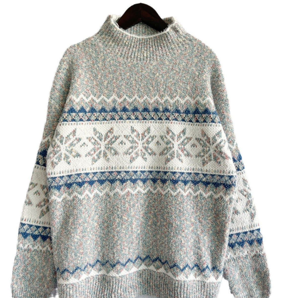 Damen Pullover Gestrickt Geometrisches Muster Norvielle