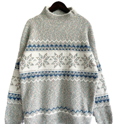 Damen Pullover Gestrickt Geometrisches Muster Norvielle