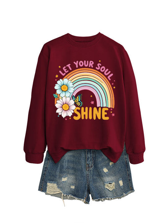 Damen Sweatshirt Bunt Floralmuster Baumwolle