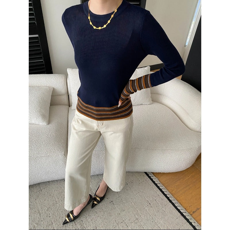 Damen Strickpullover Modische Streifen Norvielle - Norvielle