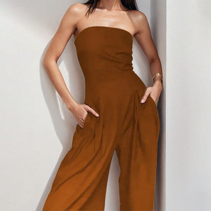 Damen Abendkleid Strapless Mit Taschen Norvielle