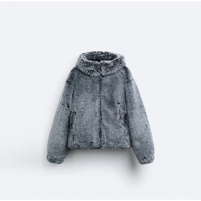 Damen Kunstpelzjacke Flauschig Norvielle