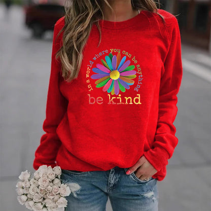 Damen Sweatshirt Bunt Blumen-Design Weich Norvielle