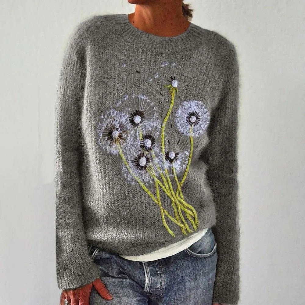 Damen Pullover Kuschelfleece Festlich Motiv Norvielle - Norvielle