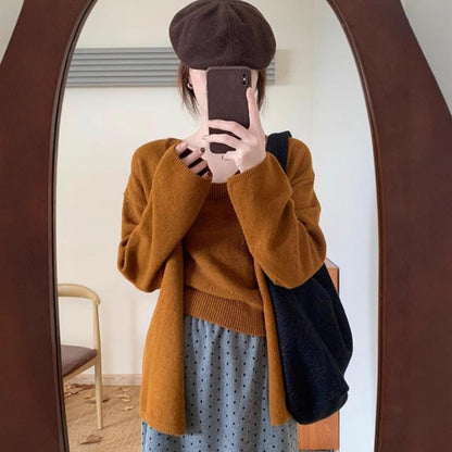 Damen Strickcardigan Offene Ärmel Bequem Grün