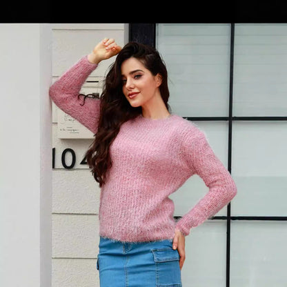 Damen Strickpullover Kuscheliger Look Moderner Schnitt Norvielle - Norvielle