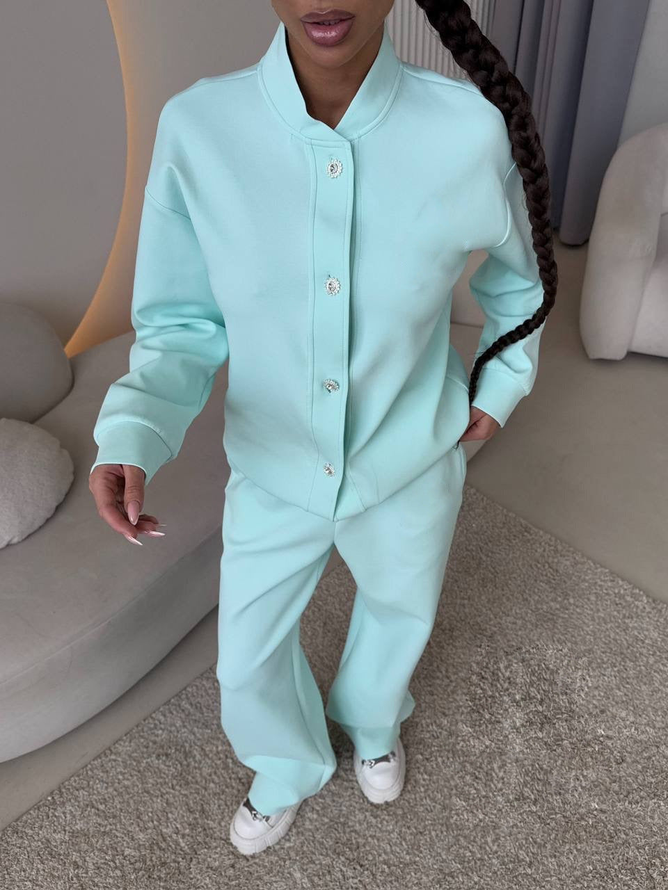 Damen Loungewear-Set mit Knöpfen Elegantes Freizeit-Set Norvielle