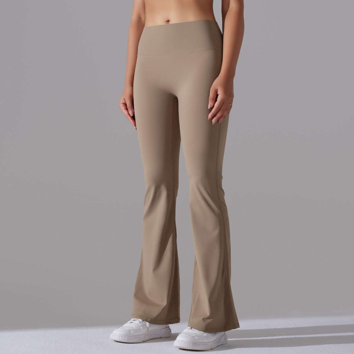 Damen Fitnesshose Flared High-Waist Sportleggings für Training
