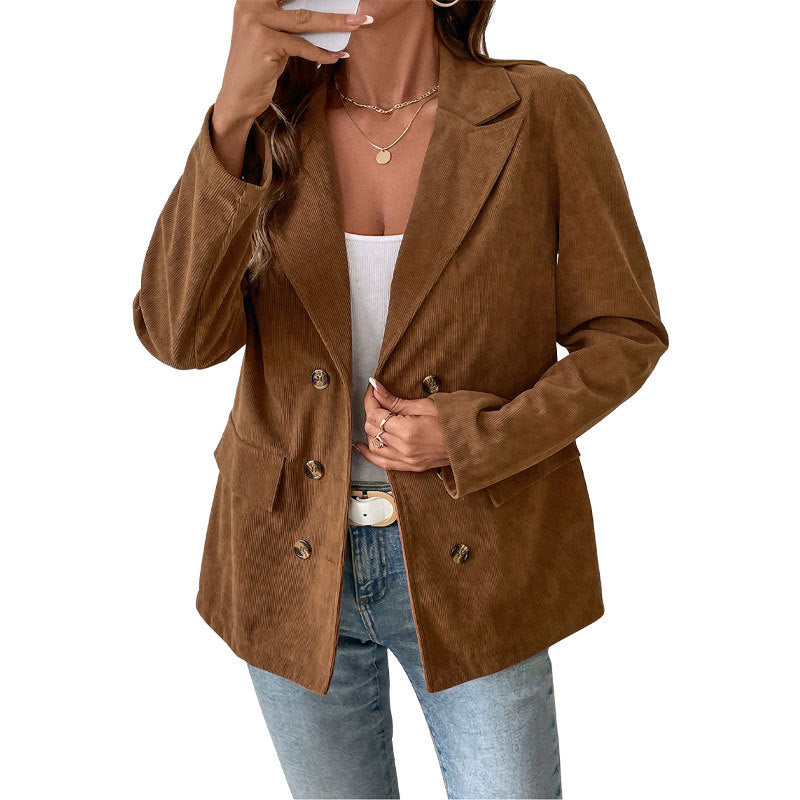 Damen Cord-Blazerjacke Strukturiert