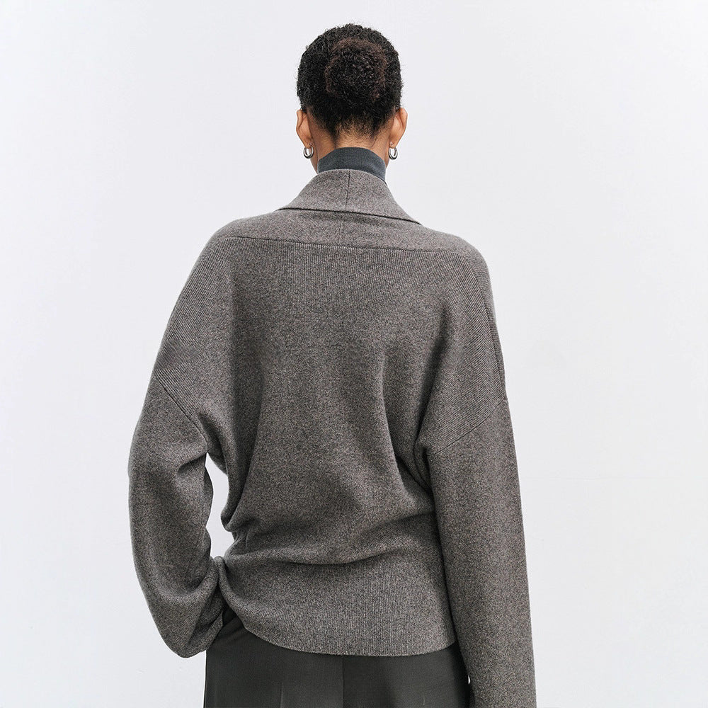 Damen Wickelpullover Weich Wolle Norvielle