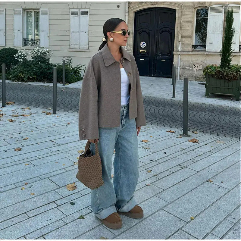 Damen Oversized Wollmantel Norvielle