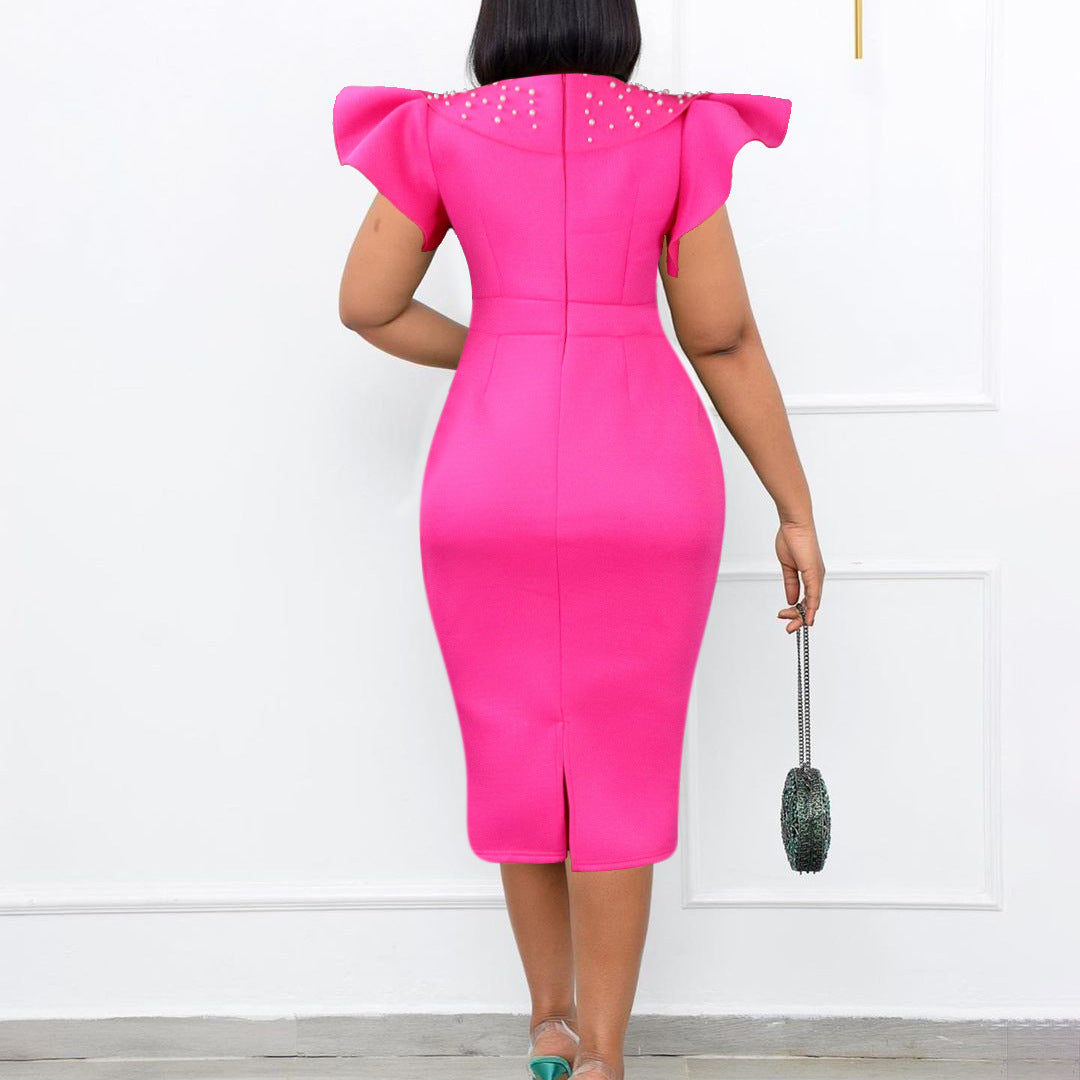 Damen Abendkleid Strukturierte Rüschen Norvielle