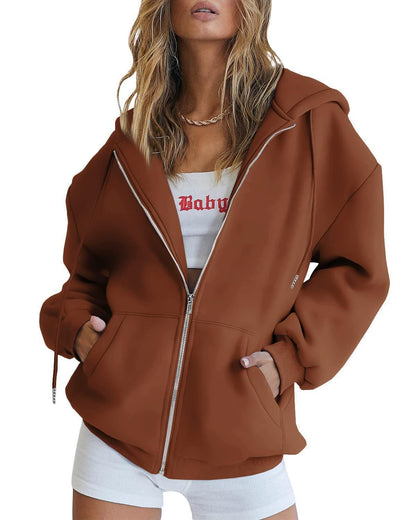 Damen Kapuzenjacke Übergroßer Schnitt Praktische Taschen Norvielle