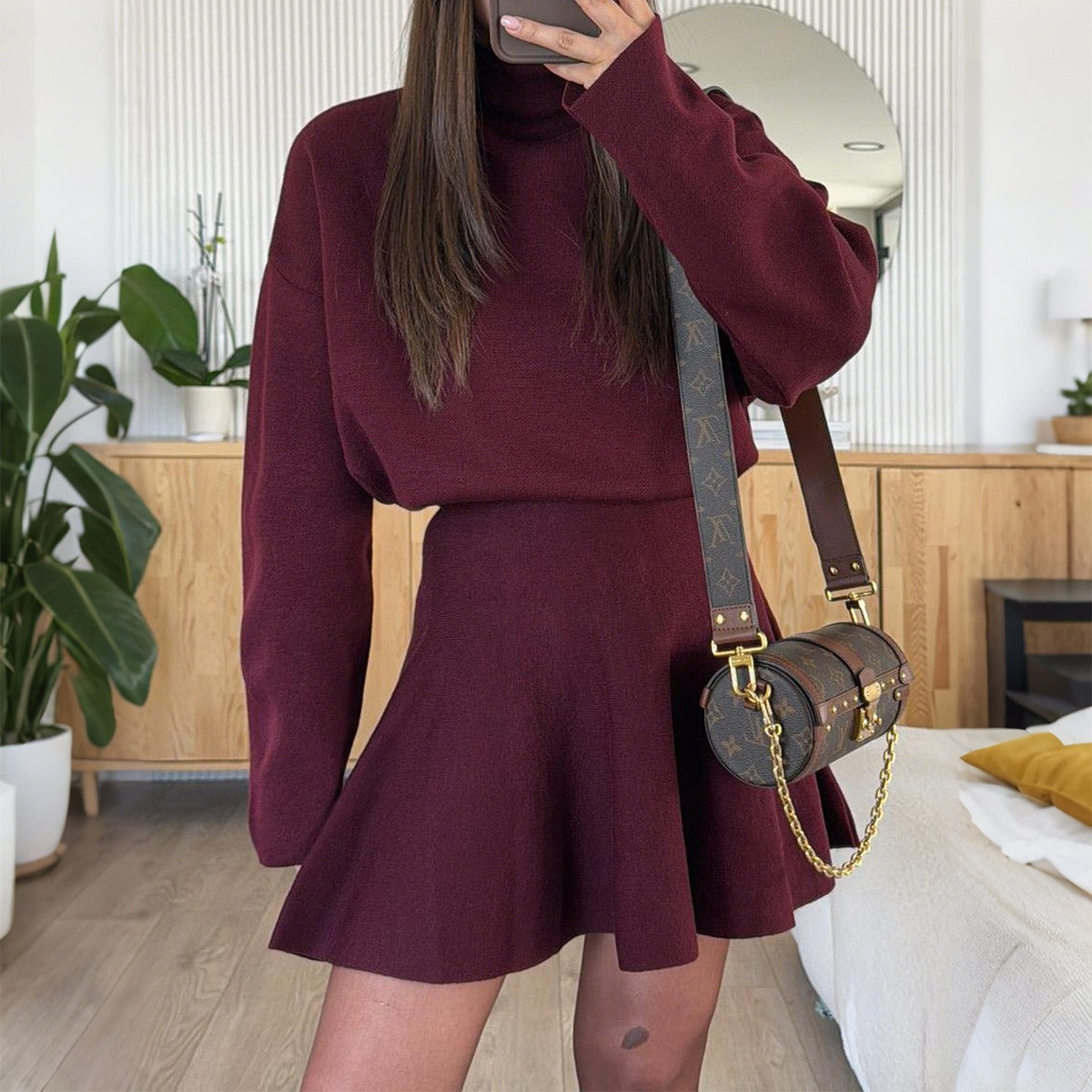 Damen Strickkleid mit Kapuze Norvielle