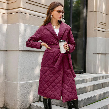 Damen Wintermantel Gesteppt Elegant Gürtel Norvielle