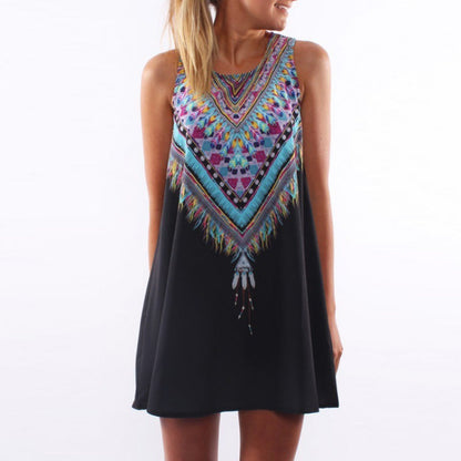 Damen Sommerkleid Geometrisches Muster Locker Norvielle