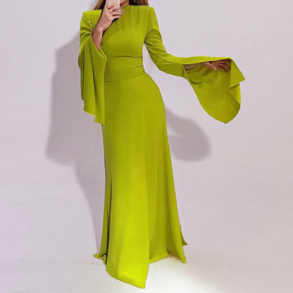 Damen Maxikleid Schulterfrei Glockenärmel Elegantes Design Norvielle