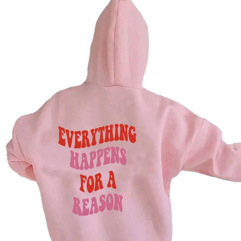 Damen Kapuzenpullover mit Motivschriftzug Baumwolle Bequem