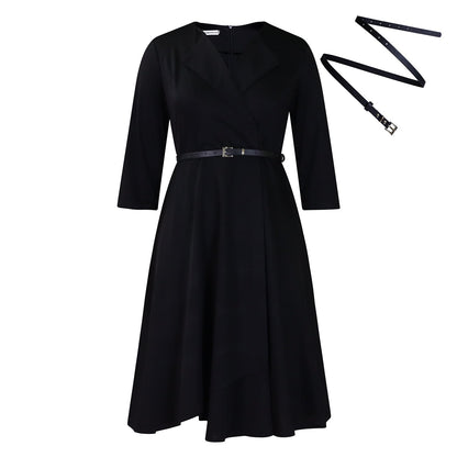 Damen Wickelkleid Elegante Taillierung Polyester