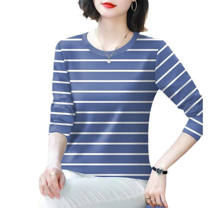 Damen Langarmshirt Gestreift Norvielle