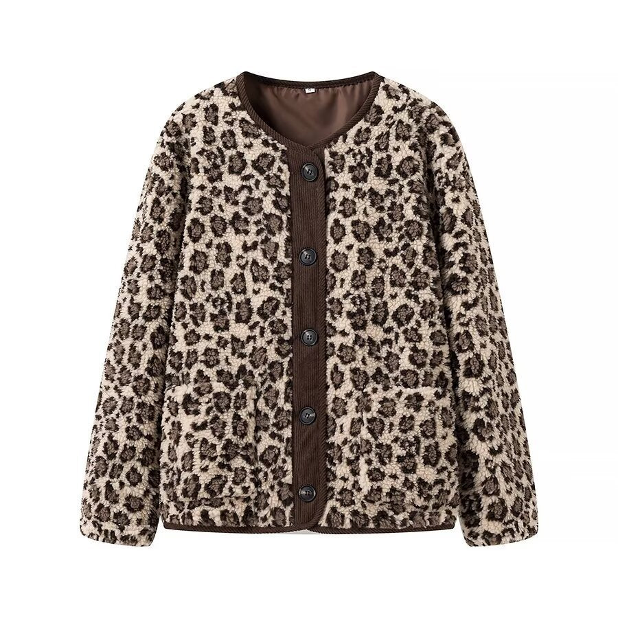 Damen Isolierte Leopardenjacke Wärme Norvielle