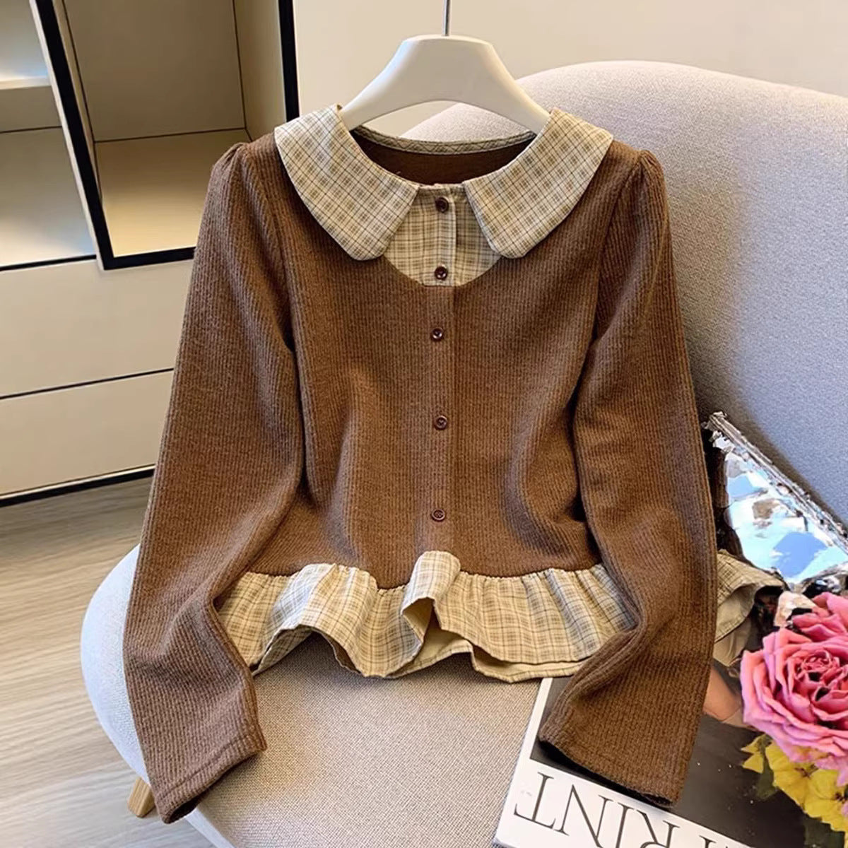 Damen Strickpullover mit Blusen-Details Norvielle