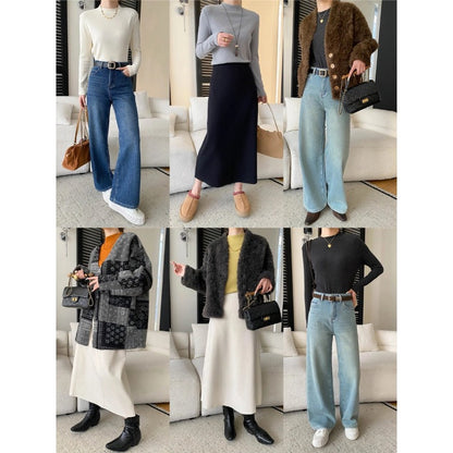 Damen Langarmshirt Rippstrick Figurbetont