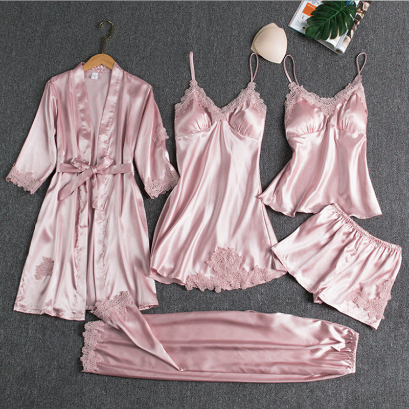 Damen Pyjama Anzug Baumwolle Weich Rosa