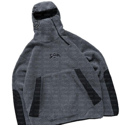 Damen Fleece-Pullover Hochkragen Praktische Taschen Norvielle