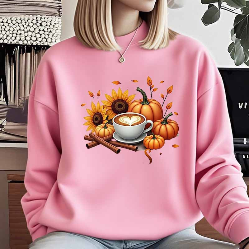 Damen Sweatshirt Herbstlich Motiv Besonderer Druck Norvielle