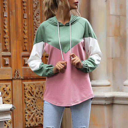 Damen Kapuzenpullover Modernes Farbblockdesign Norvielle - Norvielle