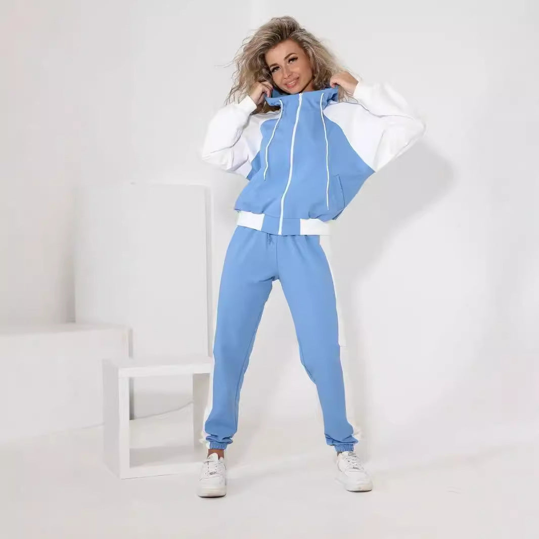 Damen Sportanzug Kapuzenpullover Nagelstreifen Bequem Norvielle