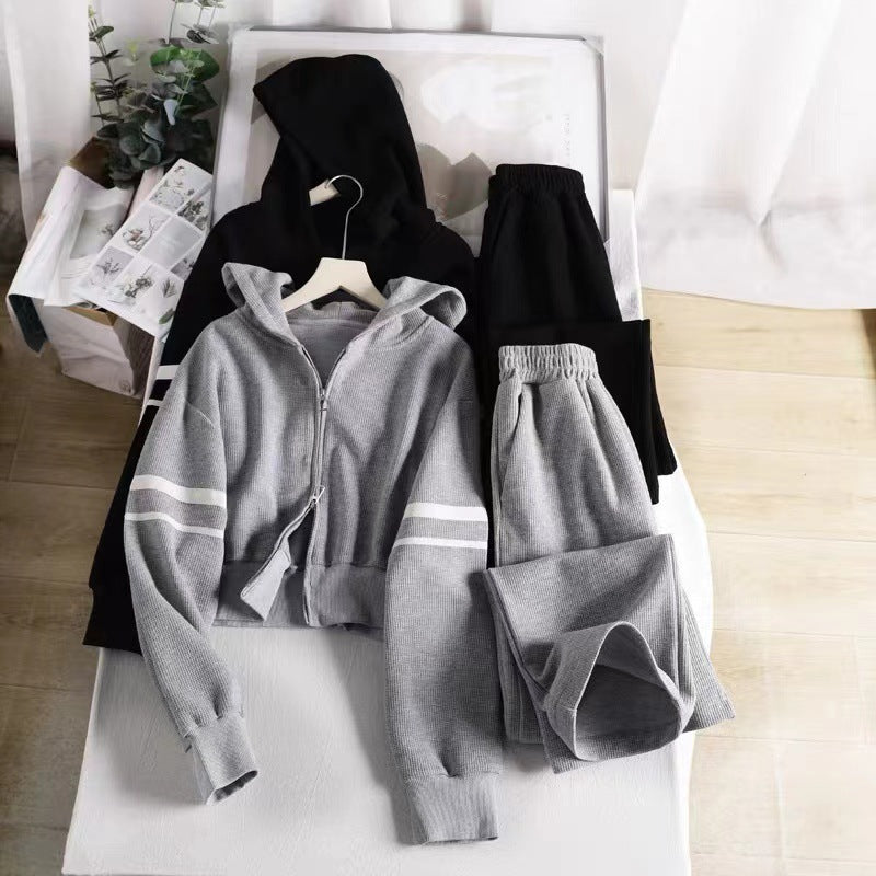 Damen Hoodie Jogginghose Kombi mit Reißverschluss Norvielle - Norvielle