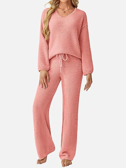 Damen Lounge-Set Weiches Strukturiertes Material Norvielle