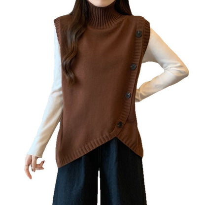 Damen Strickpullover Hohler Kragen Asymmetrisch Norvielle