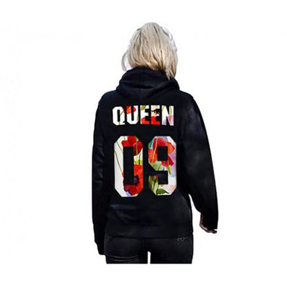 Damen Hoodie Florales Design Kapuze