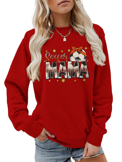 Damen Sweatshirt Soccer Mama Aufdruck Bequem Norvielle
