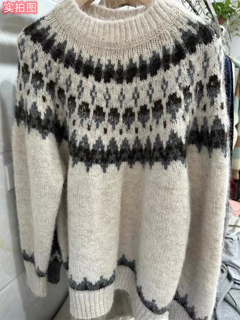 Damen Strickpullover Norwegermuster Norvielle