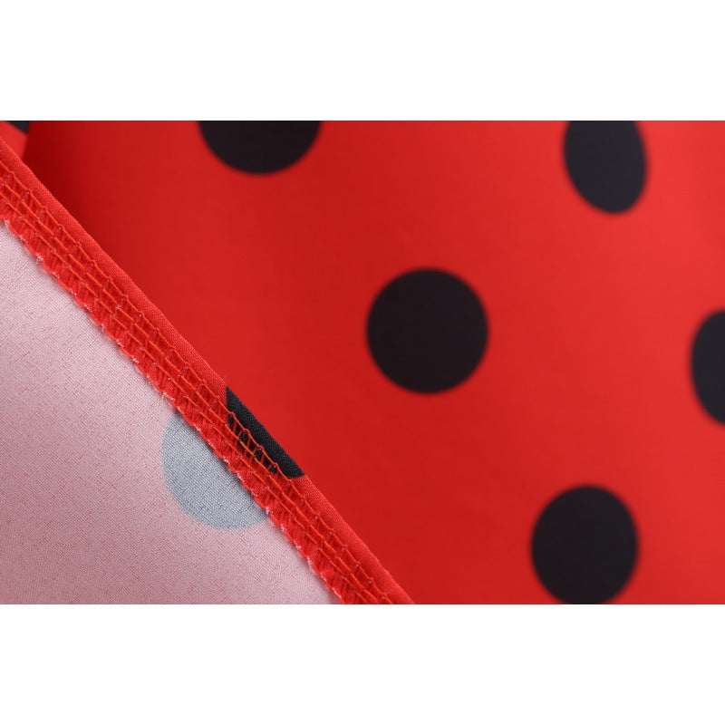 Damen A-Linie Kleid mit Punkten und Taillengürtel