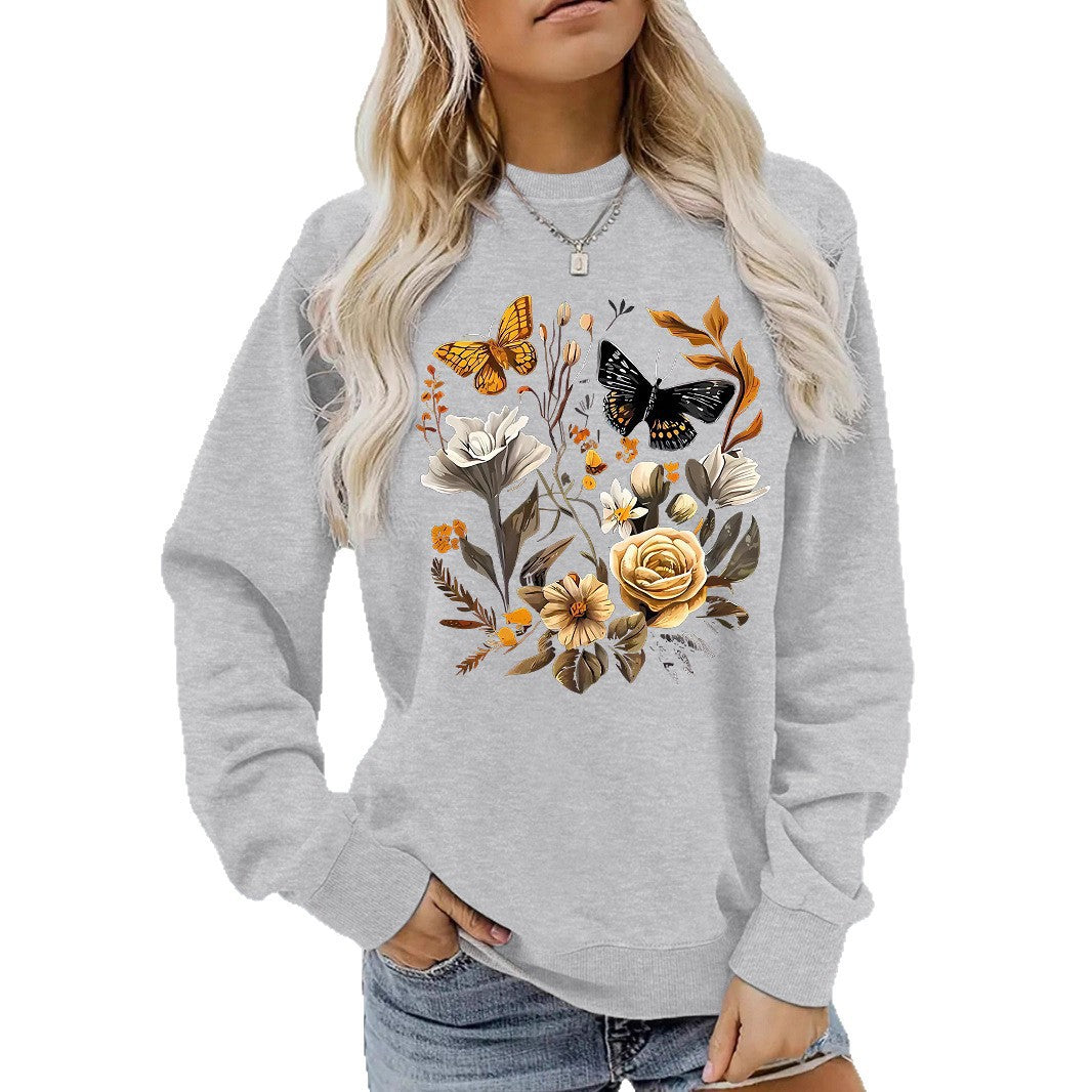 Damen Sweatshirt Floraler Druck Lässig Norvielle