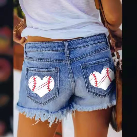 Damen Destroyed Denim Shorts