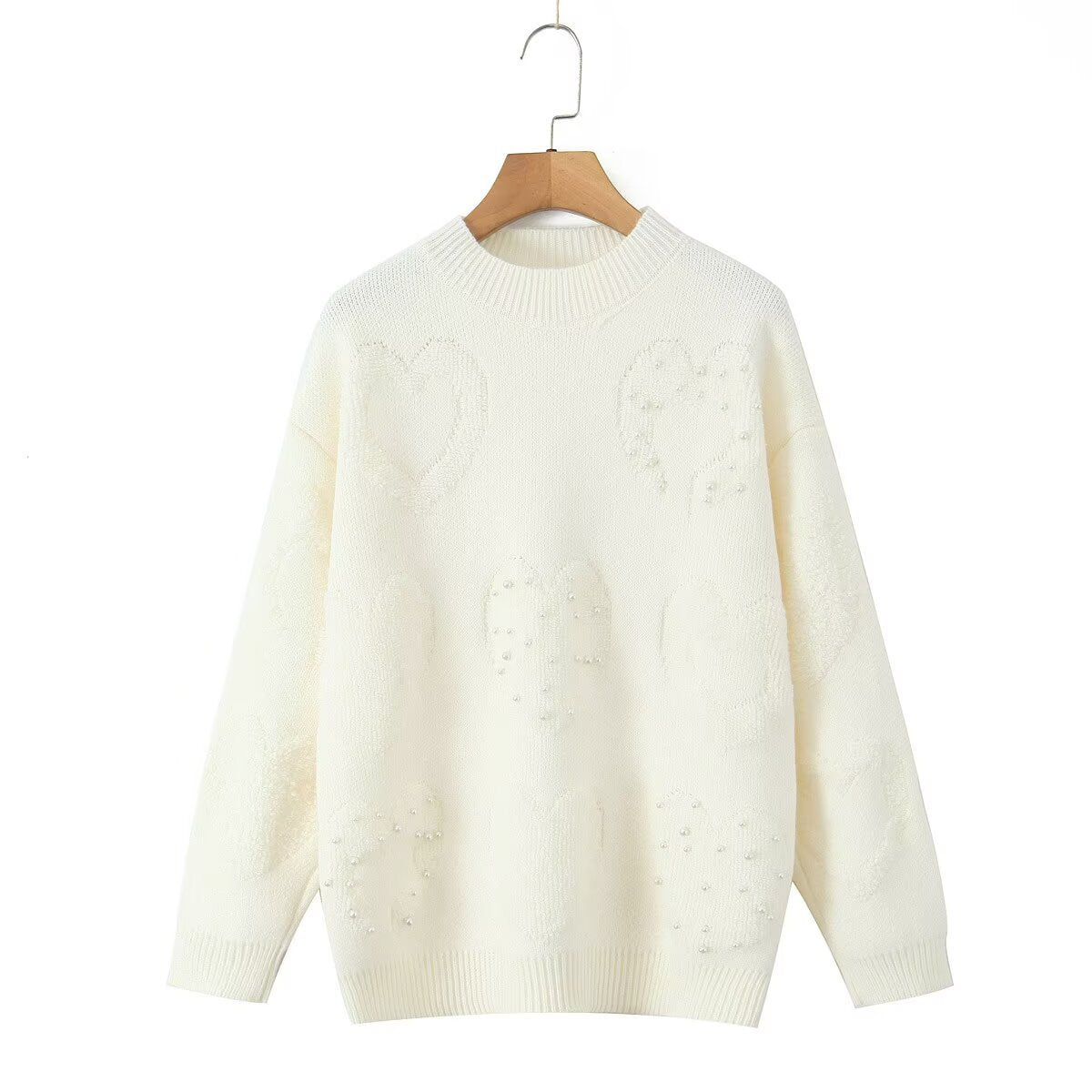 Damen Strickpullover Herzmotiv Weich Norvielle
