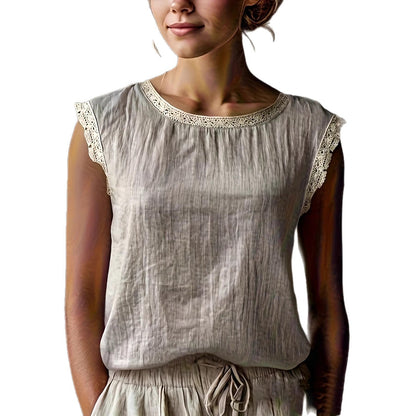 Damen Bluse Spitzenakzente Lässiger Schnitt Norvielle